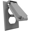 Hubbell Hubbell Electrical 1C-DV Vertical Duplex Gang Flip Snap Cover; Gray 357043